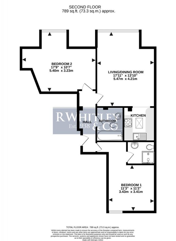 Floorplan for Brooklyn House, 22 The Green, West Drayton